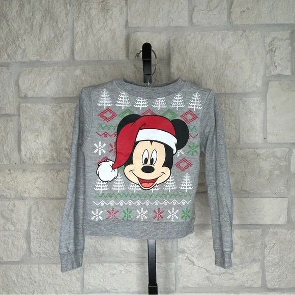 Disneys Mickeys Merry Christmas Sweatshirt Size 3T Micky Mouse Childs Unisex - Picture 2 of 5